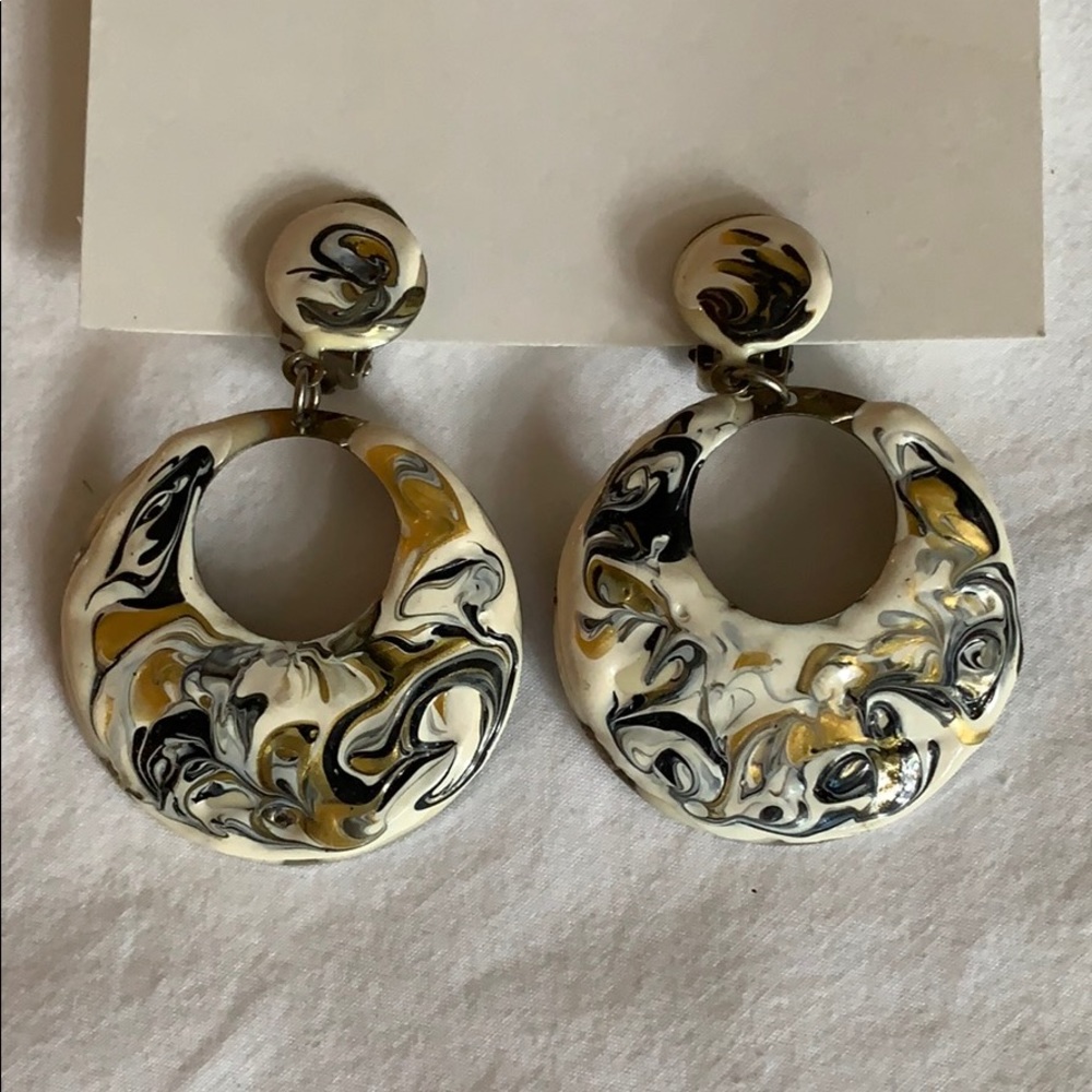 Hanging Hoops Clip on Earrings